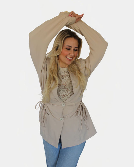 Lori | Strik Blazer Beige